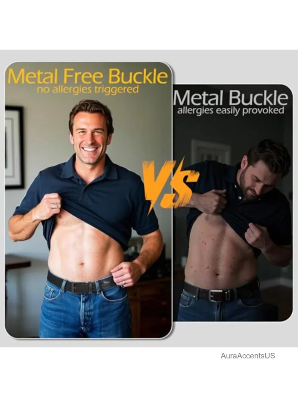 TSA Approved Stretch Braided Belt, Hypoallergenic No Metal Men's Belt